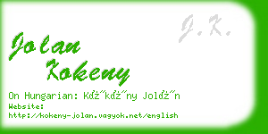 jolan kokeny business card